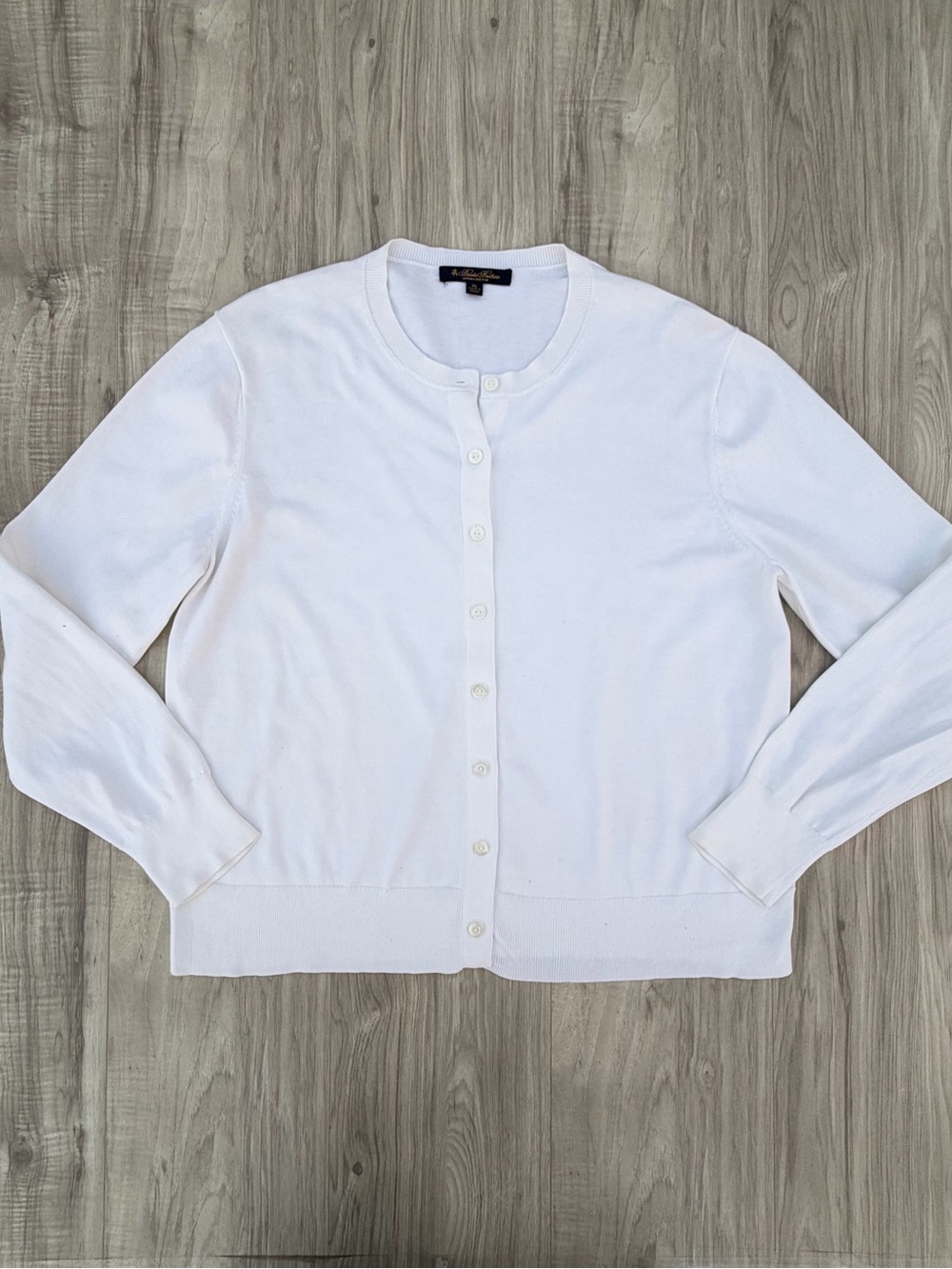 Brooks Brothers Supima Cotton Cardigan in white